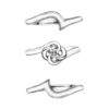 925 Sterling Silver Entwined Petal10 Engagement Ring and 0.10CT Diamond - Image 3