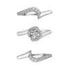 925 Sterling Silver Entwined Petal10 Engagement Ring and 0.24CT Diamond - Image 3