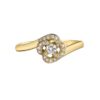 925 Sterling Silver Entwined Petal10 Engagement Ring and 0.24CT Diamond