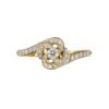 925 Sterling Silver Entwined Petal10 Engagement Ring and 0.34CT Diamond