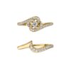 925 Sterling Silver Entwined Petal10 Wedding and Eternity Ring and 0.15CT Diamond - Image 4