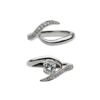 925 Sterling Silver Entwined Rapture50 Wedding Ring and 0.11CT Diamond - Image 3