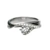 925 Sterling Silver Entwined Vine40 Engagement Ring and 0.54CT Diamond