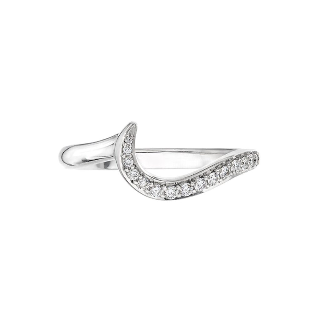 925 Sterling Silver Entwined50 Wedding Ring and 0.18CT Diamond