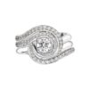 925 Sterling Silver Entwined50 Wedding Ring and 0.18CT Diamond - Image 3