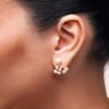 925 Sterling Silver Essence Diamond Pearl Earrings - Image 2