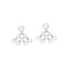 Sterling silver pearl earrings with a refined diamond-inspired accent