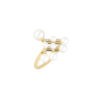 925 Sterling Silver ring with pearl and diamond accents
