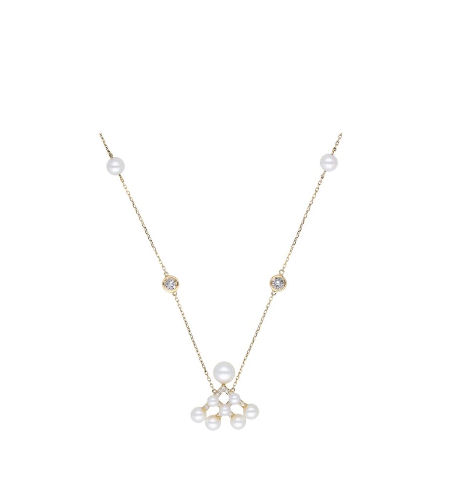 925 Sterling Silver Essence Diamond Pendant Pearl