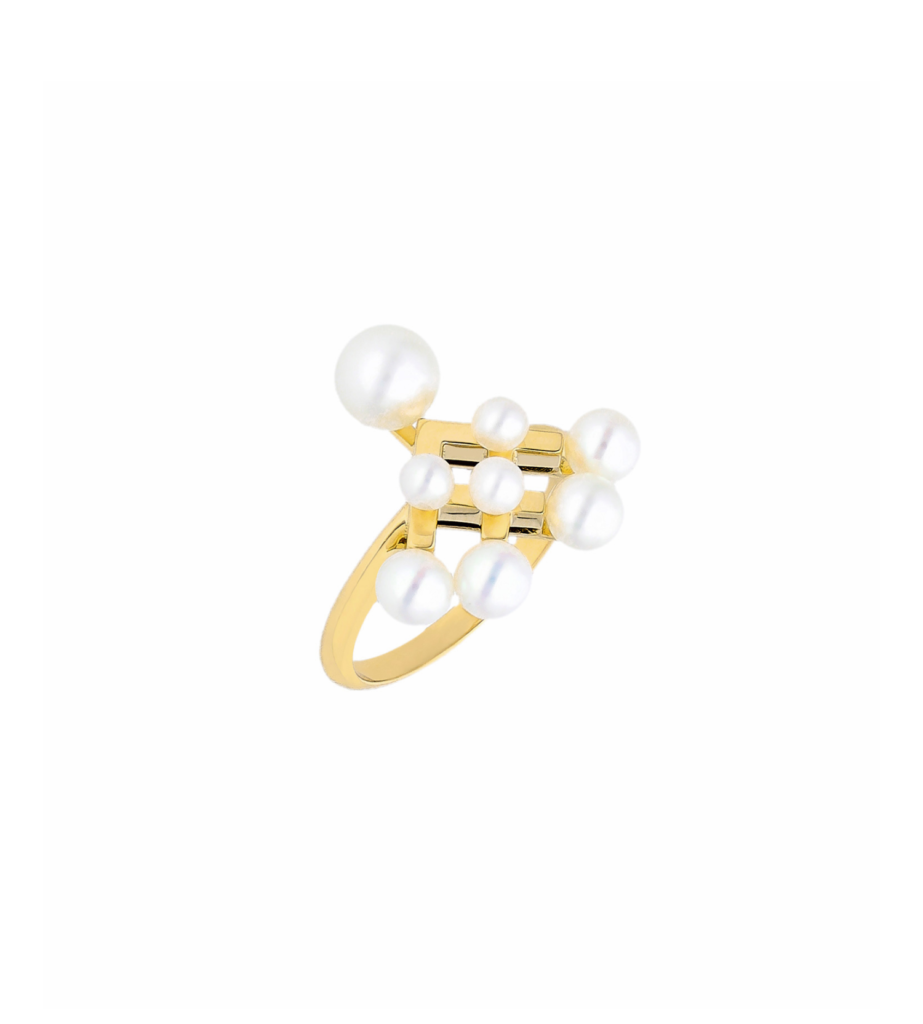925 Sterling Silver Essence Yellow Pearl Ring