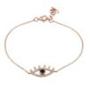 Evil eye bracelet in 925 sterling silver with sparkling stones