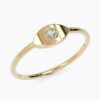 925 Sterling Silver Evil Eye Diamond Ring - Image 4