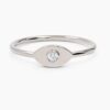 925 Sterling Silver Evil Eye Diamond Ring - Image 6