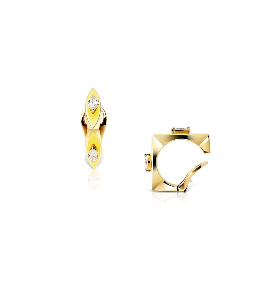925 Sterling Silver Eye Candy Lemon Mini Diamond Ear Cuff