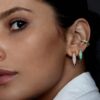 925 Sterling Silver Eye Candy Pastel Blue Mini Diamond Ear Cuff - Image 4