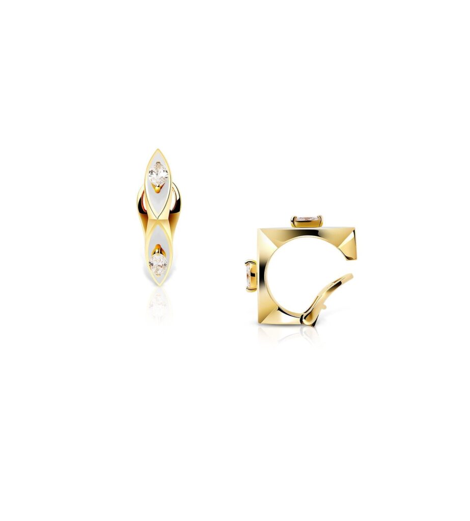 925 Sterling Silver Eye Candy Vanilla Mini Diamond Ear Cuff
