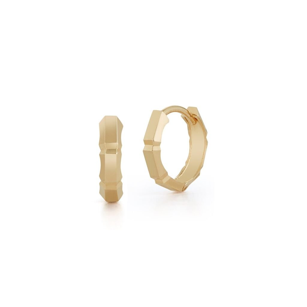 925 Sterling Silver Faceted Huggies