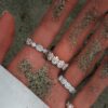 925 Sterling Silver Five Cushion Diamond Band - Image 3