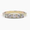 925 Sterling Silver Five Diamond Band Ring