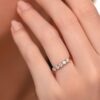925 Sterling Silver Five Diamond Band Ring - Image 3