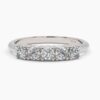 925 Sterling Silver Five Diamond Band Ring - Image 8