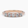 925 Sterling Silver Five Diamond Band Ring - Image 9