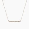 925 Sterling Silver bar necklace with five round-cut CZ stones
