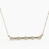 Delicate 925 Sterling Silver necklace with balanced five-stone arrangement