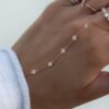 925 Sterling Silver Five Diamond Bezel Hand Chain - Image 2