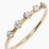 Sterling silver flower band ring with 0.12ct stones