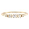 925 Sterling Silver Five Floating Diamond Ring