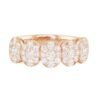 Five oval-cut stone band in 925 sterling silver and gold plating