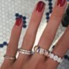 Simple stacking ring with Premium CZ Diamond details
