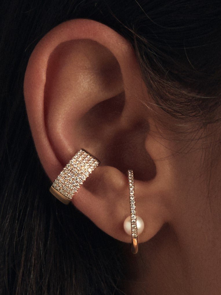 925 Sterling Silver Five Row Diamond Ear Cuff