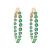 925 Sterling Silver Floating Emerald Hoop Earrings