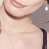 Floating pearl chain necklace with a minimal, refined silhouette
