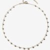 Sterling silver necklace with pearl accents and thick gold plating