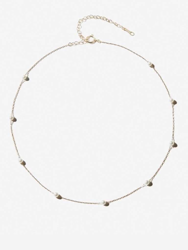 925 Sterling Silver Floating Pearl Chain Necklace