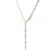 925 sterling silver lariat necklace with scattered diamond design