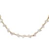 925 Sterling Silver Floating Teardrop Diamond Tennis Necklace