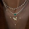 925 Sterling Silver Floating Teardrop Diamond Tennis Necklace - Image 3