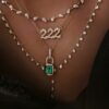 925 Sterling Silver Floating Teardrop Diamond Tennis Necklace - Image 4