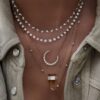 925 Sterling Silver Floating Teardrop Diamond Tennis Necklace - Image 5