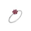 925 sterling silver ring featuring a prong-set ruby-inspired stone