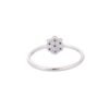 Sterling silver floral ring with a 1.30 mm slim shank