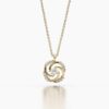 925 Sterling Silver Flower Diamond Pendant Necklace