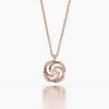 925 Sterling Silver Flower Diamond Pendant Necklace - Image 5