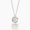 925 Sterling Silver Flower Diamond Pendant Necklace - Image 6