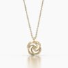 925 Sterling Silver Flower Diamond Pendant Necklace - Image 7