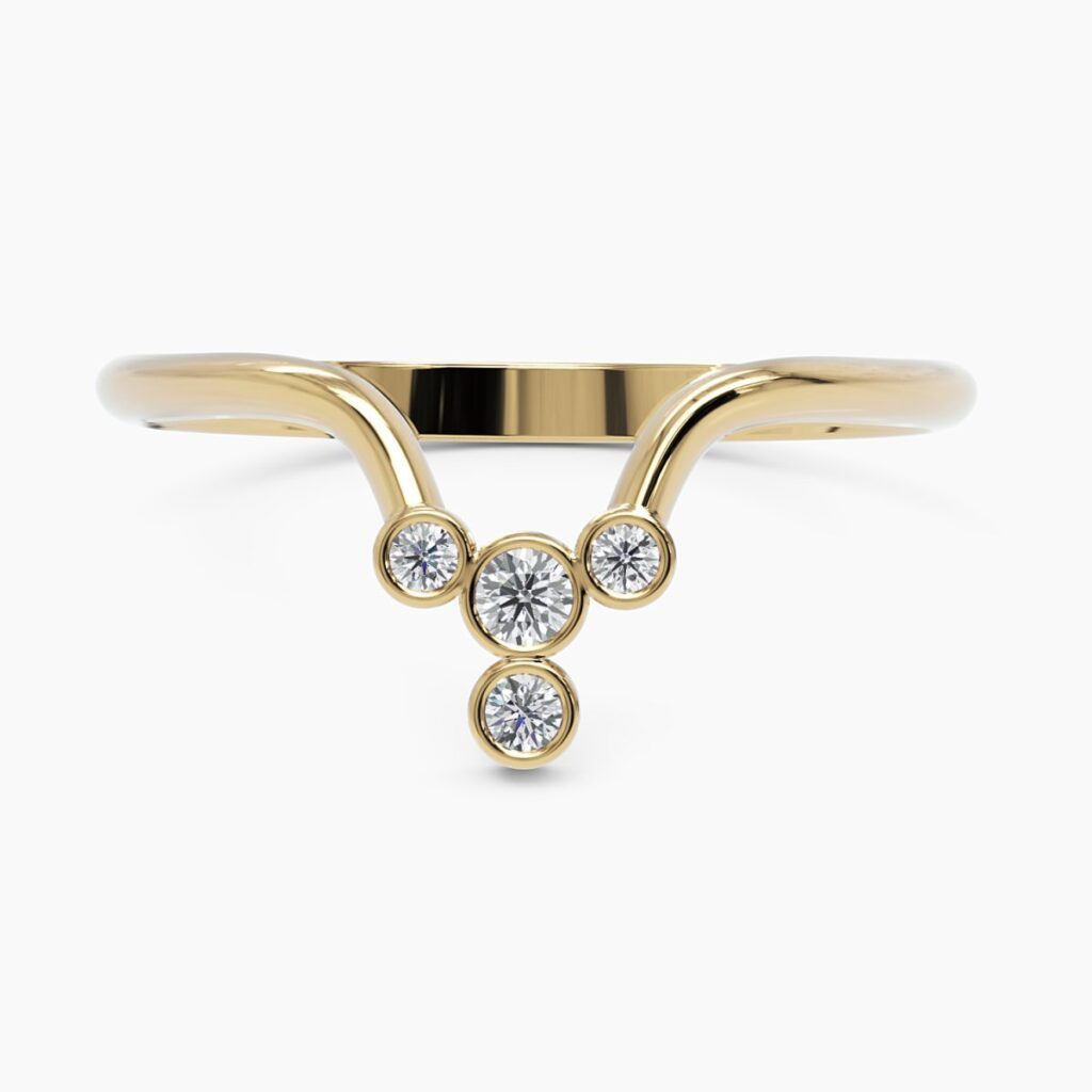 925 Sterling Silver Four Diamond Dainty Ring